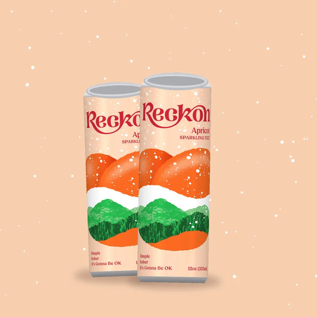 Reckon Apricot tart craft soda 12-pack of sleek 12oz cans