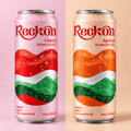 Reckon Cherry and Apricot cans side by side
